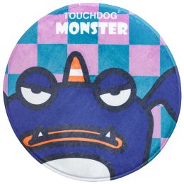 Touchdog Â® Cartoon Crabby Tooth Monster Rounded Cat and Dog Mat
