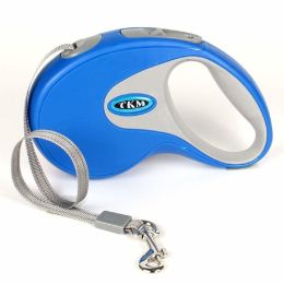 Retractable Pet Leash Automatic with Nylon Ribbon Cord Soft Hand Grip Extendable Traction Rope Break & Lock System (Color/Length: Blue/5M)