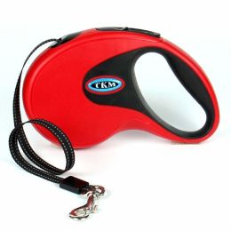 Retractable Pet Leash Automatic with Nylon Ribbon Cord Soft Hand Grip Extendable Traction Rope Break & Lock System (Color/Length: Red/3M)