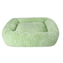 Soft Plush Orthopedic Pet Bed Slepping Mat Cushion for Small Large Dog Cat (Color: Light Green, Size: XS ( 17 x 14 x 8 in ))
