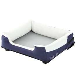Pet Life Â® "Dream Smart" Electronic Heating and Cooling Smart Pet Bed (Color: Navy, Size: Medium)