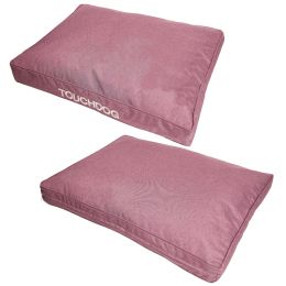 Touchdog Â® 'Hushky' Water-Resistant Premium Rectangular Raised Dog Mat (Color: Pink, Size: Medium)
