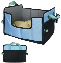 Pet Life Â® 'Travel-Nest' Folding Travel Cat and Dog Bed (Color: Blue, Size: Small)