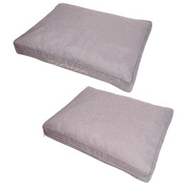 Touchdog Â® 'Hushky' Water-Resistant Premium Rectangular Raised Dog Mat (Color: grey, Size: Small)
