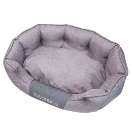 Touchdog Â® 'Concept-Bark' Water-Resistant Premium Oval Dog Bed (Color: grey, Size: Medium)