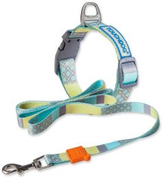 Touchdog Â® 'Trendzy' 2-in-1 Matching Fashion Designer Printed Dog Leash and Collar (Color: Blue, Size: Small)