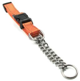 Pet Life Â® 'Tutor-Sheild' Martingale Safety and Training Chain Dog Collar (Color: Orange, Size: Large)