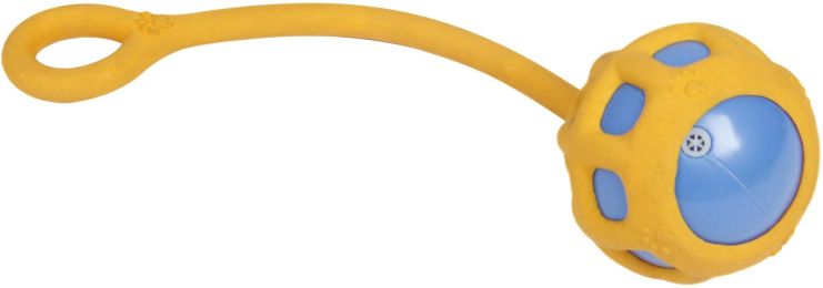 Pet Life Â® 'Tug-O-Warp' Fetching Tugging and Chew Squeaking TPR Dog Toy (Color: Orange)