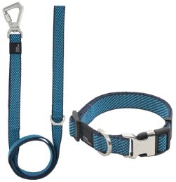 Pet Life Â® 'Escapade' Outdoor Series 2-in-1 Convertible Dog Leash and Collar (Color: Blue, Size: Medium)