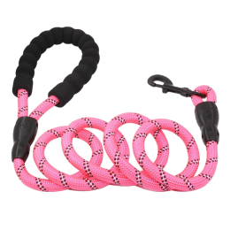 5FT Rope Leash w/ Comfort Handle (Color: Pink)